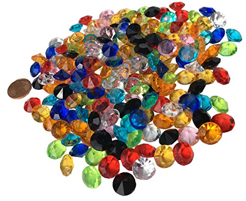 Crystal King - Lote de piedras brillantes, acrílicas, 11 mm, 200 unidades, diversos usos, multicolor, transparente