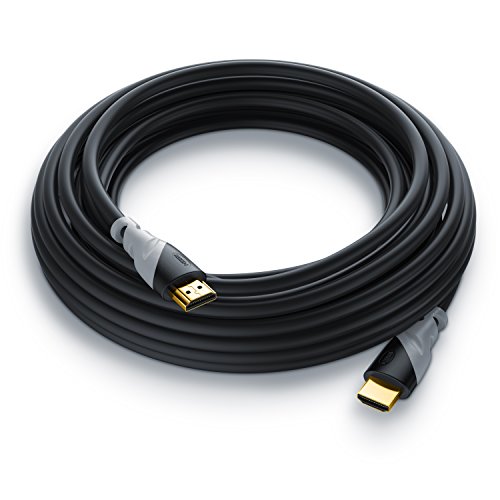 CSL - 15m Cable HDMI - Ultra HD 4k HDMI - Alta Velocidad con Ethernet - Full HD 1080p 4K Ultra HD 2160p 3D ARC y CEC - Cable de blindaje Triple - blindaje de Conector y contactos