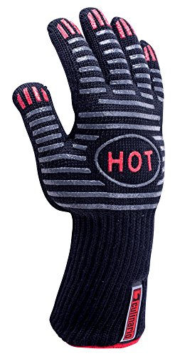 Culinario Barbacoa Guantes, profesional Agarrador, Back Guante Soporta hasta 250 °C, con cintura alta