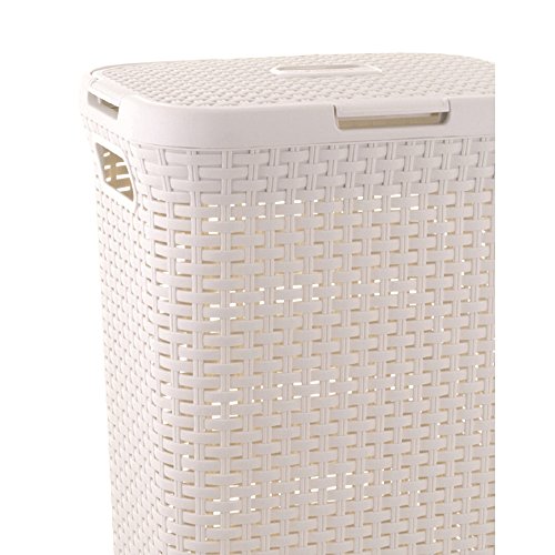 Curver 193010 - Cesto Natural Style, 40 L, 44 x 26 x 61 cm, color blanco vintage