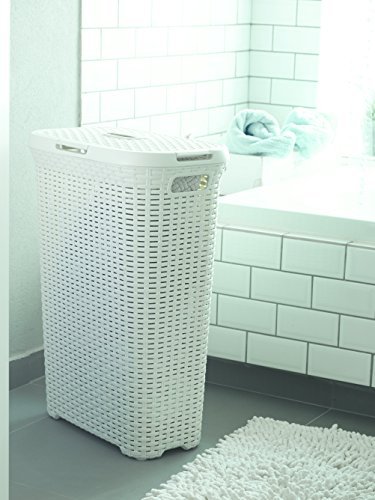 Curver 193010 - Cesto Natural Style, 40 L, 44 x 26 x 61 cm, color blanco vintage