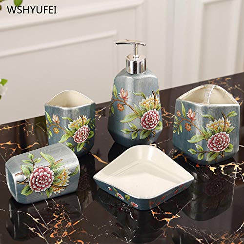 CZOOR 5 Unids Venta Directa Viento Rural Retro pájaro Rama Flor Hoja casa Boda recién Llegado Regalo baño Lavado Almacenamiento decoración Conjunto