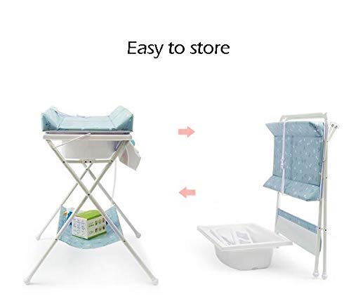 Dakbdc Cambiador Plegable con bañera y Almacenamiento, Organizador de vestidor for Cambiador de guardería for piernas Cruzadas Infantiles (Color : B)
