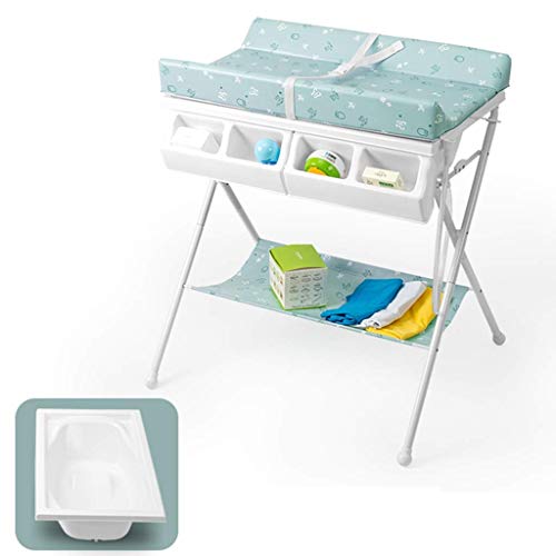 Dakbdc Cambiador Plegable con bañera y Almacenamiento, Organizador de vestidor for Cambiador de guardería for piernas Cruzadas Infantiles (Color : B)