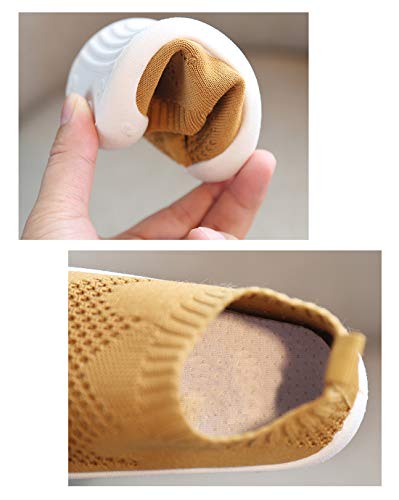 DEBAIJIA Bebé Primeros Pasos Zapatos 1-4 años Niños Niñas Infante Suave Suela Antideslizante Malla Transpirable Ligero 22 EU Amarillo (Tamaño de la etiqueta-19)
