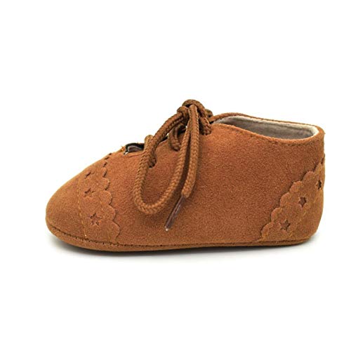 DEBAIJIA Zapatos de Bebé para 6-18 Meses Unisex Niños Niñas Primeros Pasos Pantuflas Infantiles Moda Casual Antideslizante Suave Suela Cordones Zapatos de Casa Zapatillas de Cuero