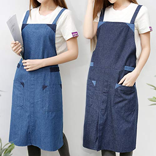 Delantal Cocina Mujer Hombre Con Bolsillos, Delantal De Lona Duradera Para Hornear, Barbacoa Y Jardinería, Cocinar Delantales,A