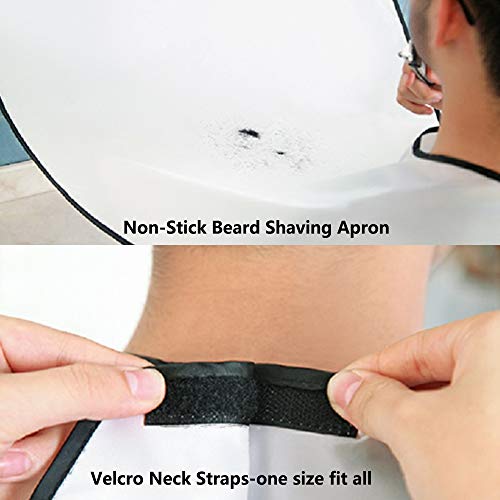 Delantal de Barba para Afeitar y Recortar con 2 Ventosa y Delantal Impermeable Ajustable para Barba, Barba Delantal Perfecto para Hombres(Patentar)