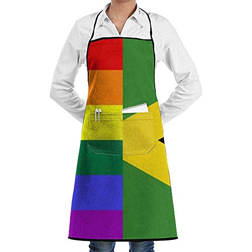Delantal De Chef Bandera Jamaicana Gay Artista Personalizado Cocina Cocina Mujeres Señoras Niñas Adultos Barbacoa Babero Delantales Pintura