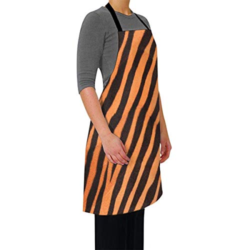 Delantal de cocina Osmykqe con textura de tigre estampado animal delantal impermeable ajustable de cocina, delantal para hornear, delantal para mujeres y hombres
