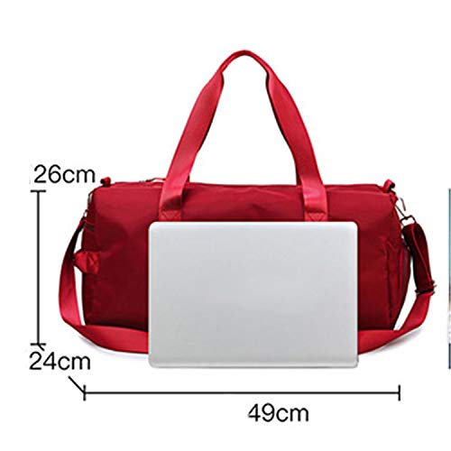 Desconocido Bolsas de Gimnasio 35L Mujeres Bolsa de Deporte Impermeable con Compartimento para Zapatos y Bolsillo Húmedo Bolsa de Viaje para Yoga Natacion Bailando El Tenis Rosa (Azul)