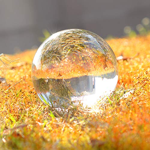 Deuxff - Bola de cristal transparente con soporte, K9 bola de cristal con soporte transparente, decoración artística para fotografía (30 mm)