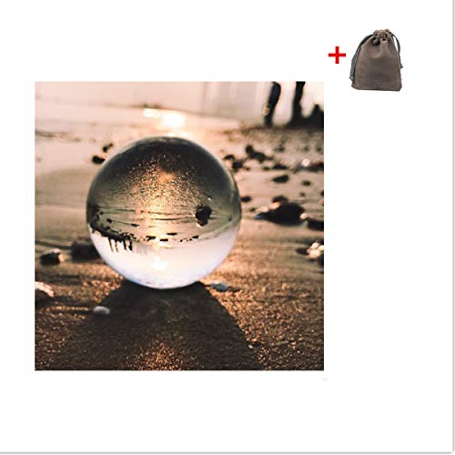 Deuxff - Bola de cristal transparente con soporte, K9 bola de cristal con soporte transparente, decoración artística para fotografía (30 mm)