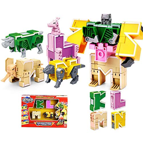 Dinosaurios Robot Juguetes, Transformer Puzzle Juguete Regalos,Rompecabezas De Juguete 26 Letras + Dinosaurio + Animal + Robot Puede Ser Montado,Adecuado para Niños De 0-9 Años,K=n