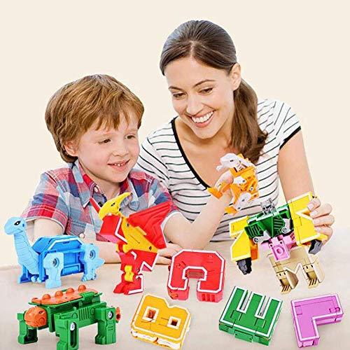 Dinosaurios Robot Juguetes, Transformer Puzzle Juguete Regalos,Rompecabezas De Juguete 26 Letras + Dinosaurio + Animal + Robot Puede Ser Montado,Adecuado para Niños De 0-9 Años,K=n