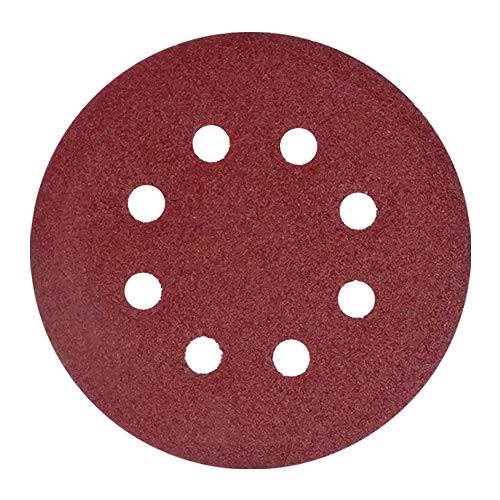 Disco de lija (120 unidades, diámetro: 125 mm, grano 20 x 40/60/80/120/180/240, 8 agujeros)