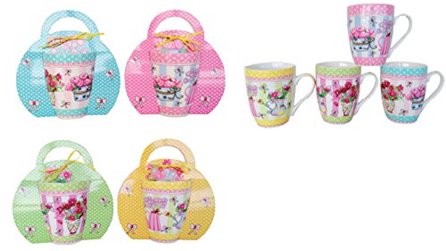 DISOK - Taza Flores Presentada En Original Estuche Maceta de Regalo (Precio Unitario) - Recuerdos Bodas, Comuniones. Tazas Originales Invitadas Bodas, Bautizos, Comuniones, Cumpleaños