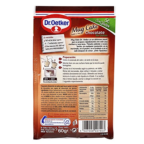 Dr. Oetker - Chocolate Mug Cake, Sin Gluten, 1 unidad