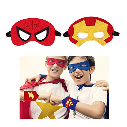 DREAMWIN 38 Piezas Máscaras Superhéroe, Máscaras de Cosplay de Superhéroe, Máscaras para Niños y Adultos