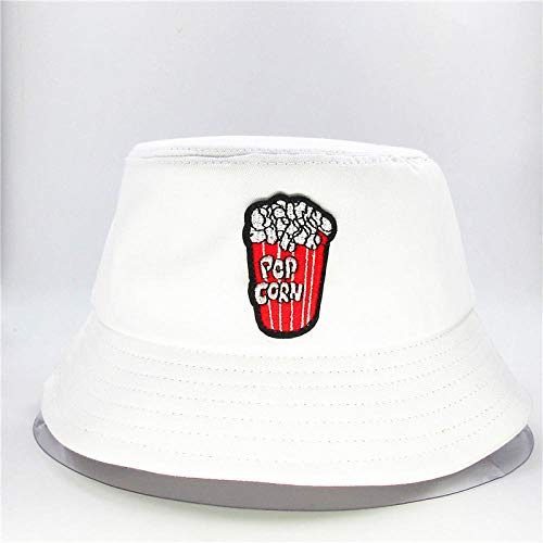 Dthlay Sombreros letra palomitas bordado cubo sombrero pescador sombrero de viaje al aire libre sombrero sombrero sombrero sombrero sombrero sombrero para hombres y mujeres-negro_7_years_old_-adulto