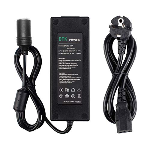 DTK Adaptador Corriente Convertidor Potencia Convertidor Tensión 12V 10A 120W Caja refrigeración Cargador para móvil AC DC Adapt Negro Fuente de alimentación Cargadore adaptadore