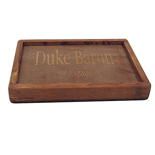 Duke Baron - Etiquetas de Licor Bourbon, Marca, Cognac, Gin, Puerto, Rum, Scotch, Tequila, Vodka y Whisky en Caja de Regalo de Madera, Color Blanco Envejecido/latón