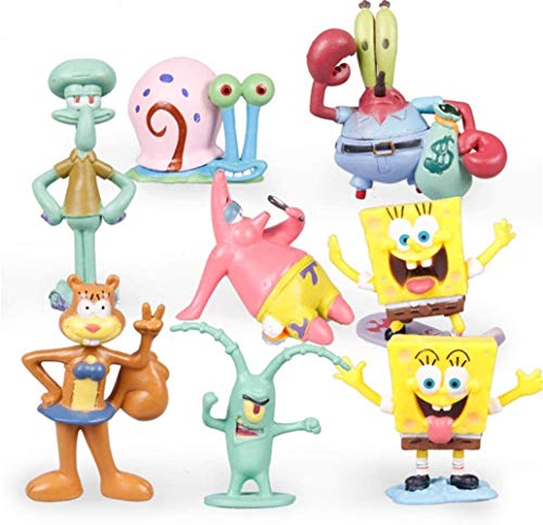 DYRCJ Decoraciones De Peceras Muñeca Esponja Juguetes De Modelado Lindos Adornos De Micropaisajes Refugios De Peces Y Camarones Regalo De 8 Piezas