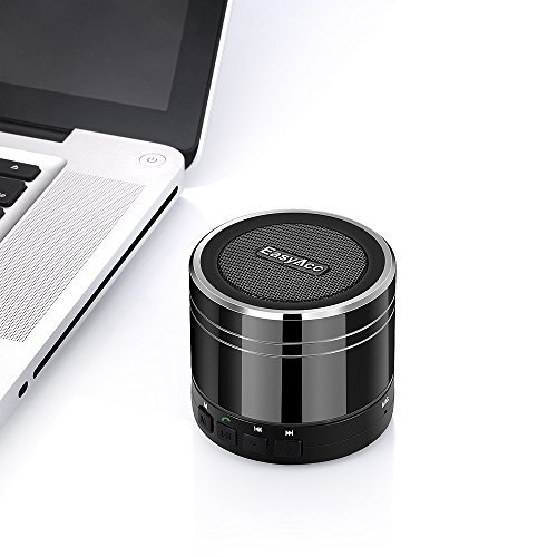 EasyAcc Altavoz Bluetooth Portátil Recargable con Micrófono FM Ranura para Tarjeta Micro SD para MP3 Smartphones Tablets iPad PC Negro