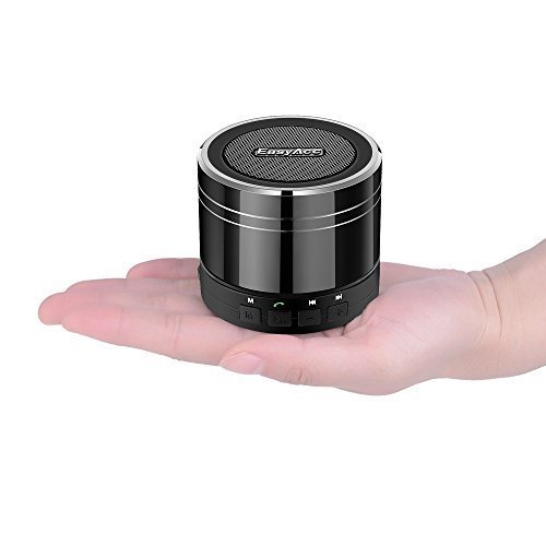 EasyAcc Altavoz Bluetooth Portátil Recargable con Micrófono FM Ranura para Tarjeta Micro SD para MP3 Smartphones Tablets iPad PC Negro