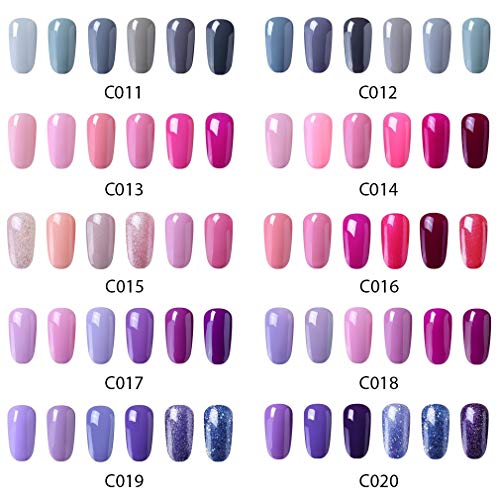 Elite99 Esmalte de Uñas, Esmaltes Semipermenentes para Uñas, 6pcs Kit de Uñas de Gel, Soak off Pintauñas de Colores para Manicura 10ml - Nude 001