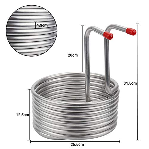 Enfriador de mosto de inmersión, espiral de enfriamiento por agua, enfriamiento rápido del enfriador de mosto de cobre de cerveza, 9.52mm X 0.6mm X 8.8m