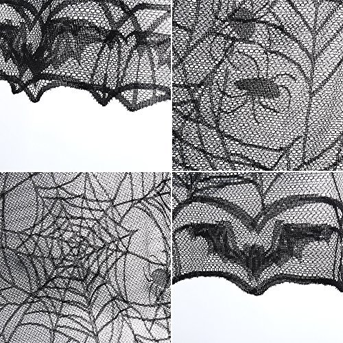 Enjoygoeu 122 * 244cm Halloween Decoración Mantel Gótico de Encaje de Mesa Lace Props Partido Scary para Parties Décor Dinners Estilo Vintage