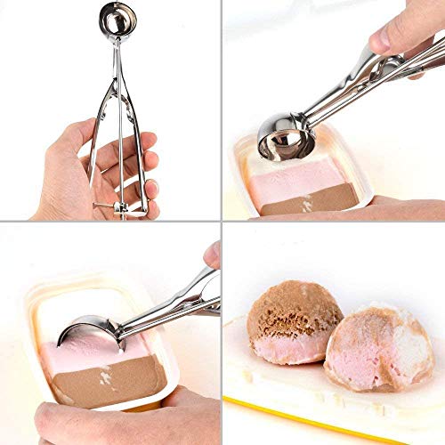 e!Orion Cuchara para Helado Acero Inoxidable con Disparador para Helado Frutas Galletas de Mash Alimentación Cuchara Cocina Bola
