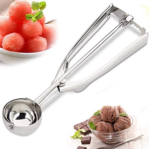 e!Orion Cuchara para Helado Acero Inoxidable con Disparador para Helado Frutas Galletas de Mash Alimentación Cuchara Cocina Bola