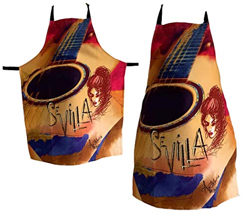 ESENCIAL PALENQUE MANUFACTURAS Delantal Guitarra Sevilla 100% Algodon