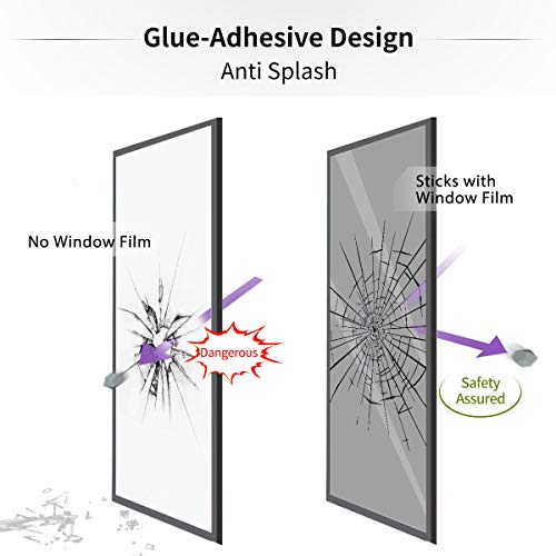 Essort Vinilo Película Ventana 45 x 200 cm Solar Adhesiva Lámina Privacidad Anti 92% UV Control de Calor para Hogar y Oficina