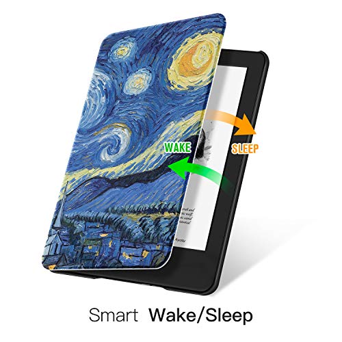 Estuche Ayotu para Kindle Completamente (10ª generación, versión 2019) - Funda de Cuero de PU Compatible con el Kindle 2019 de Amazon (no encajará con Kindle Paperwhite o Kindle Oasis),Starry Night