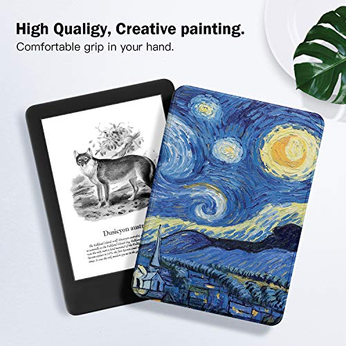 Estuche Ayotu para Kindle Completamente (10ª generación, versión 2019) - Funda de Cuero de PU Compatible con el Kindle 2019 de Amazon (no encajará con Kindle Paperwhite o Kindle Oasis),Starry Night