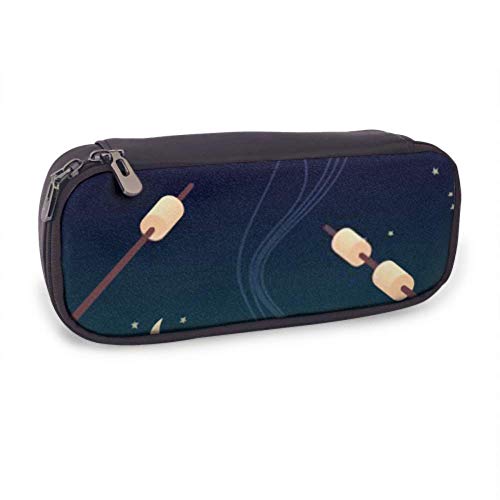 Estuche para lápices - Asador de malvaviscos Dibujado a mano Color plano Estuche para lápices de alta capacidad Organizador de papelería Estuche para maquillaje de viaje multifunción, Estuche para lá