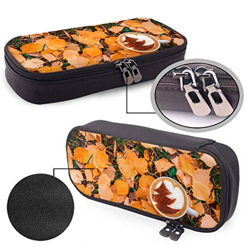 Estuche para lápices - Taza Cappuccino Café Canela Árbol de Navidad Estuche para lápices de alta capacidad Organizador de papelería Estuche para maquillaje de viaje multifunción, Estuche para lápices