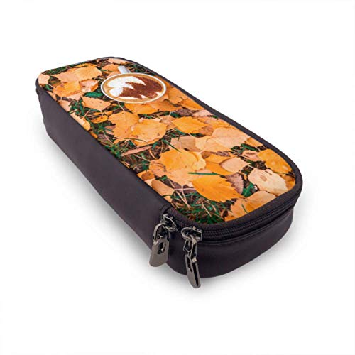 Estuche para lápices - Taza Cappuccino Café Canela Árbol de Navidad Estuche para lápices de alta capacidad Organizador de papelería Estuche para maquillaje de viaje multifunción, Estuche para lápices