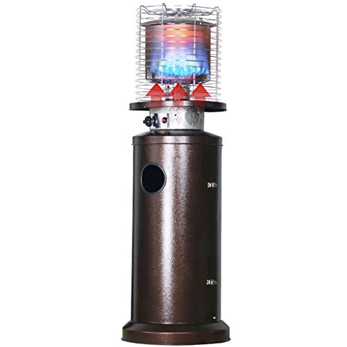 Estufa de Terraza Exterior, Calefactor GPL o Gas Natural, con protección contra vuelcos, Jardín, Campamento, Fiestas de Barbacoa, Regulador Adicional y Manguera