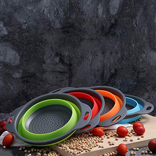 Exprimidor electrico,exprimidor limon El nuevo estilo europeo de cocina de silicona de drenaje Cesta vegetal hogar plástico plegable del fregadero de la sala Ronda creativa de frutas for lavar la vaji