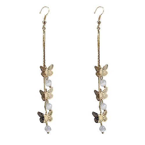 F-blue 1 Par Cosecha Pendientes de Bohemia Largo de la Vendimia Gota Pendientes de la Borla de Las Mujeres del Hueco del Metal Fuera de la Mariposa zarcillos Prom Girl Venta on-Line
