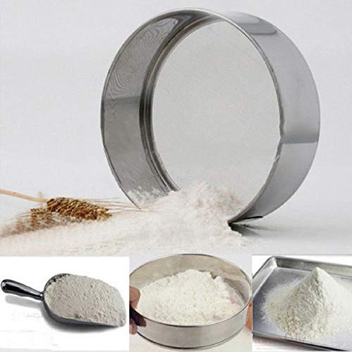 F-blue Acero Inoxidable Tamizar la harina para Hornear Herramienta de la Cocina Colador harina en Polvo Super Fino Ronda Harina Azúcar tamizadora Colador