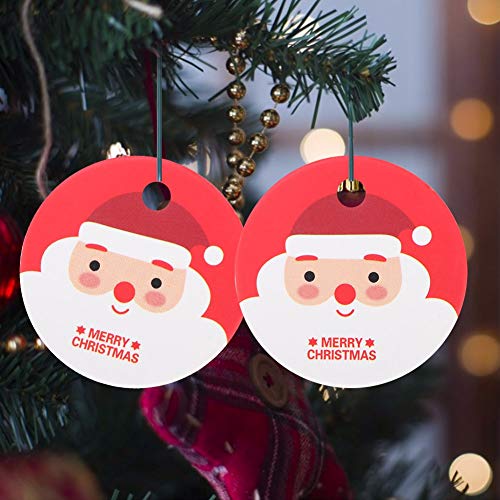 Fabater Etiqueta Resistente, Etiquetas, Etiquetas para árboles de Navidad, Adornos para jabón Hecho a Mano, envoltorios para Cupcakes, Galletas para Hornear(Santa Claus)