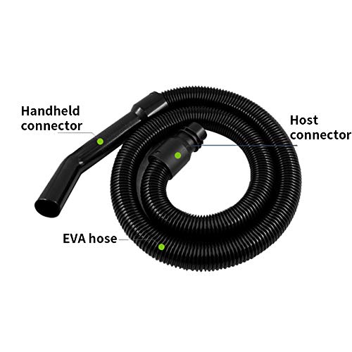Faderr - Manguera para aspiradora, Color Negro, 1,9 m, Rosca Extra Larga, práctico Adaptador de Manguera de Goma EVA Suave para Panasonic