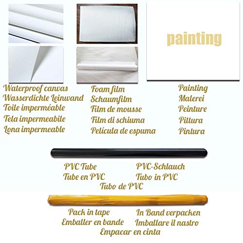Fajerminart Cuadro En Lienzo - Impresiones De La Lona Arte De La Pared - Decoracion Turquesa Arte Abstracto De La Pared De La Lona De La Marco Turquesa Imprime En La Lona Para (Sin Marco)(70x210cm)
