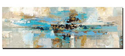 Fajerminart Cuadro En Lienzo - Impresiones De La Lona Arte De La Pared - Decoracion Turquesa Arte Abstracto De La Pared De La Lona De La Marco Turquesa Imprime En La Lona Para (Sin Marco)(70x210cm)