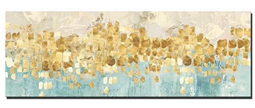 Fajerminart Impresión De Lona de Arte Para Pared - Oro Arte Impresión para Dormitorios Modernos Pintura De La Lona Grande Arte (Sin Marco) (70x210cm)